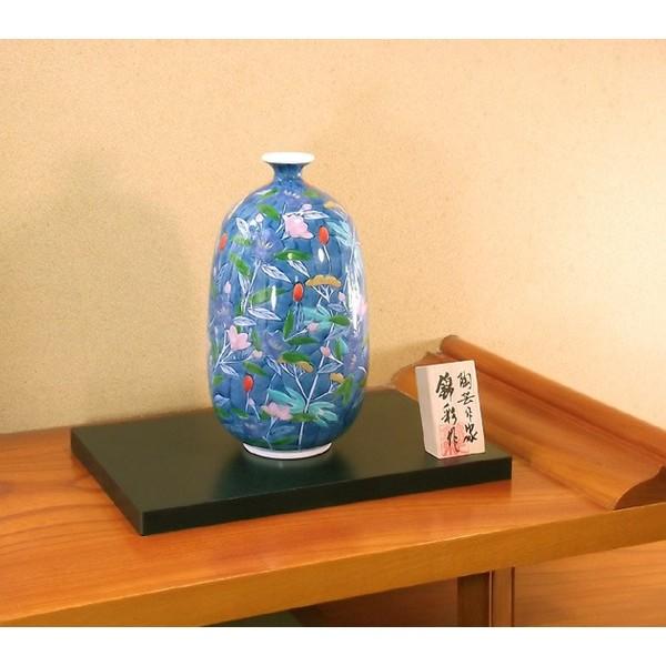 有田焼 染錦草花文様花瓶｜陶芸作家 藤井錦彩 作 : 有田焼 藤井錦彩窯