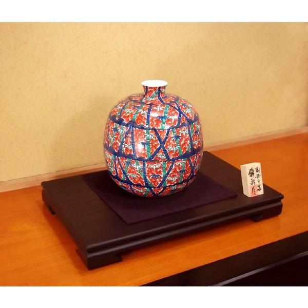 有田焼 染錦金彩竹林絵花瓶｜陶芸作家　藤井錦彩 作_3