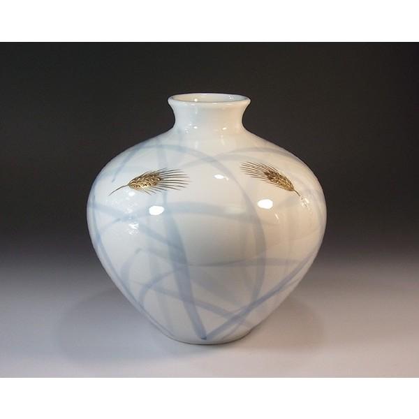 有田焼 花瓶 花器 金彩稲穂絵花瓶 作 陶芸作家 藤井錦彩 作 Juujj8t56y7jiiio 有田焼