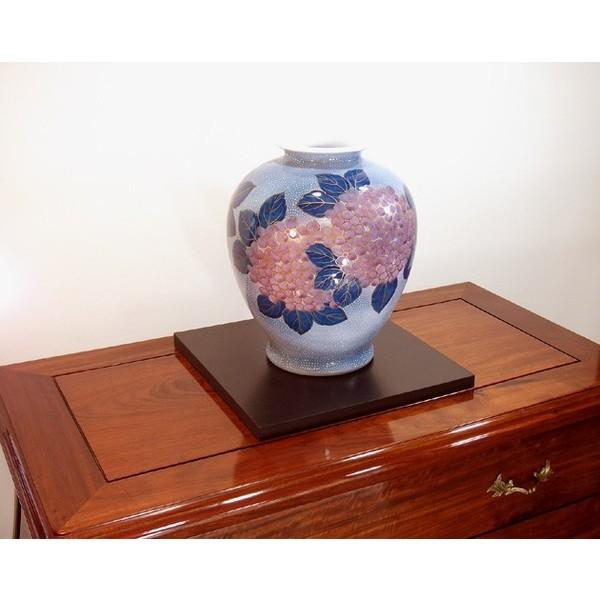 有田焼 染錦金彩釉裏紅紫陽花絵花瓶｜陶芸作家　藤井錦彩 作