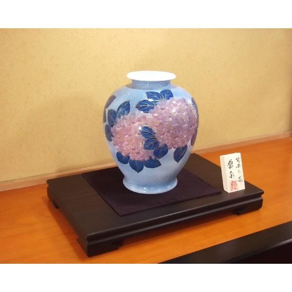 有田焼 染錦金彩釉裏紅紫陽花絵花瓶｜陶芸作家　藤井錦彩 作