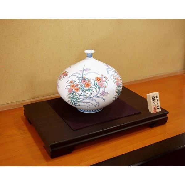 有田焼 染錦撫子絵花瓶｜陶芸作家 藤井錦彩 作 : 有田焼 藤井錦彩窯