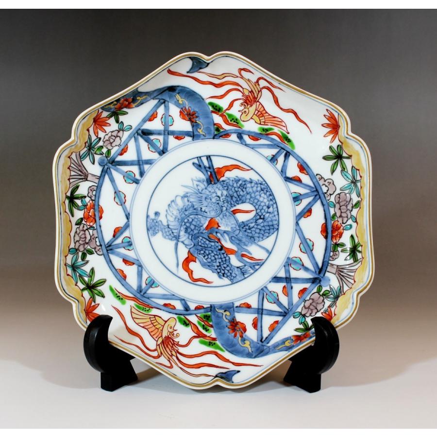 金襴手古伊万里様式龍絵飾り皿｜有田焼 陶芸作家　藤井錦彩作