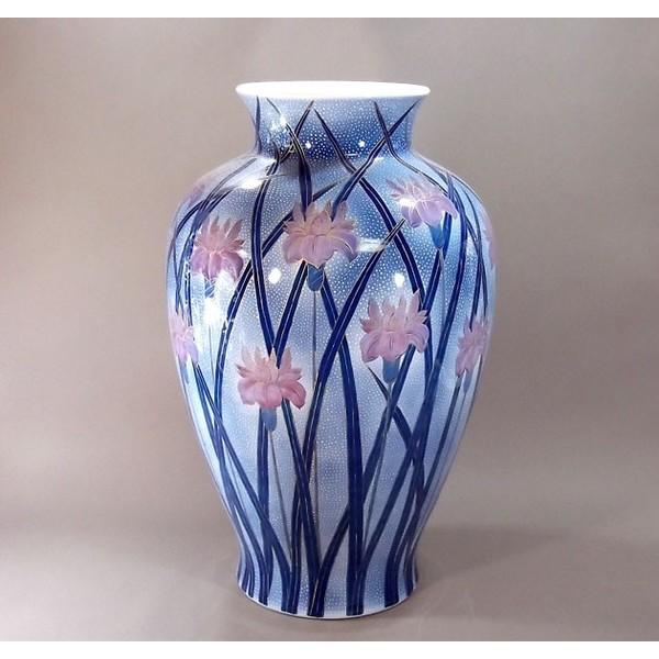 有田焼　金彩釉裏紅菖蒲絵特大花瓶｜陶芸作家　藤井錦彩 作