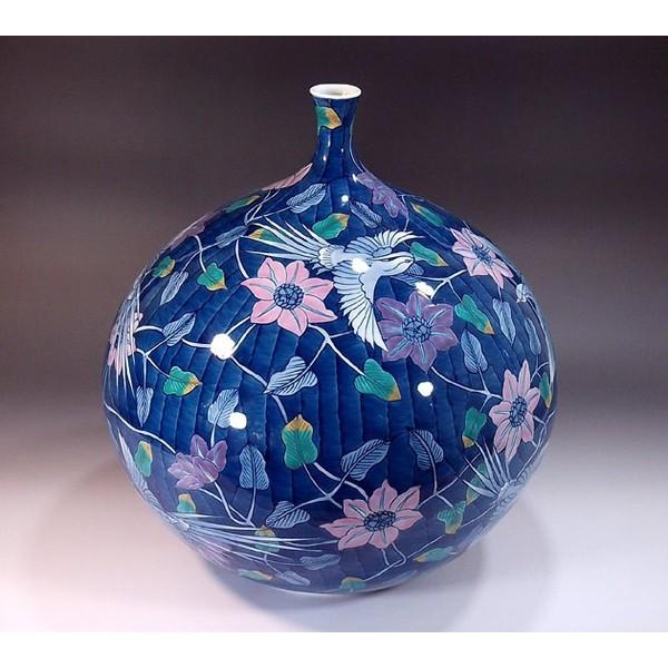 有田焼 色鍋島様式鉄線花鳳凰絵花瓶｜陶芸作家 藤井錦彩 作 : 有田焼