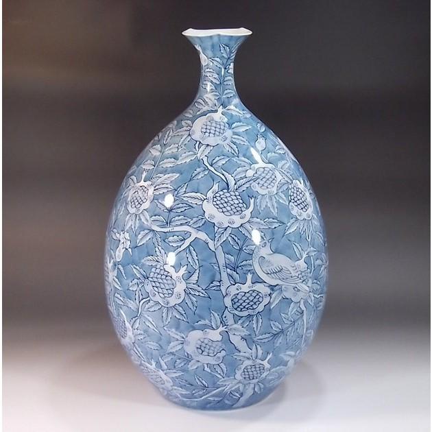 有田焼 染付石榴絵花瓶｜陶芸作家　藤井錦彩 作
