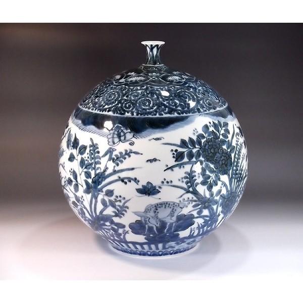 有田焼 古染付鹿景図花瓶｜陶芸作家　藤井錦彩 作