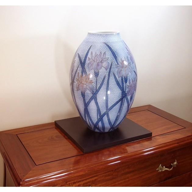 有田焼 金彩釉裏紅菖蒲絵花瓶｜陶芸作家　藤井錦彩 作_2