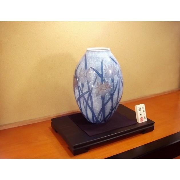 有田焼 金彩釉裏紅菖蒲絵花瓶｜陶芸作家　藤井錦彩 作_3