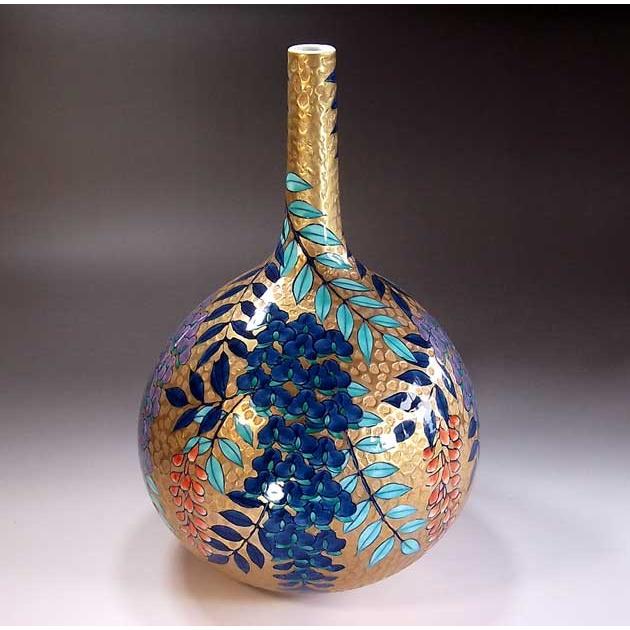染錦黄金藤絵鶴首花瓶｜有田焼 🎑 【シェルフスタンド】 陶芸作家 藤井