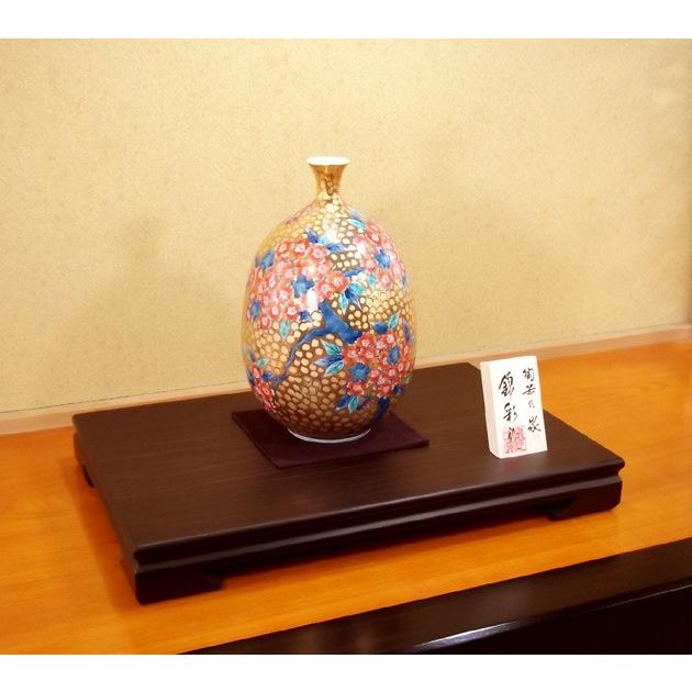 染錦黄金桜絵花瓶｜有田焼 陶芸作家 藤井錦彩作 : 有田焼 藤井錦彩窯