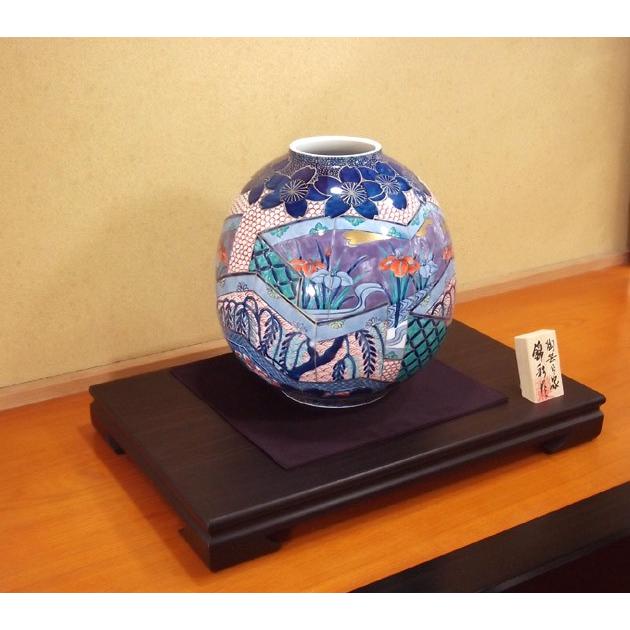 染錦金彩元禄屏風絵花瓶｜有田焼 陶芸作家 藤井錦彩作 : 有田焼 藤井錦