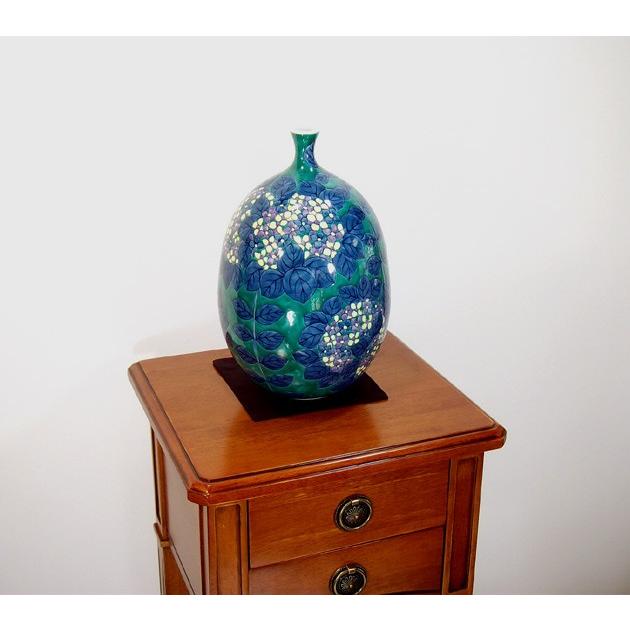 色鍋島様式紫陽花絵花瓶｜有田焼 陶芸作家　藤井錦彩作
