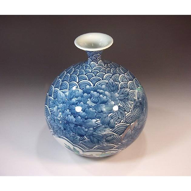 【中古品 】 染錦青海波鴛鴦牡丹絵花瓶｜有田焼 陶芸作家　藤井錦彩作 【EIM1930860081】(68640円)