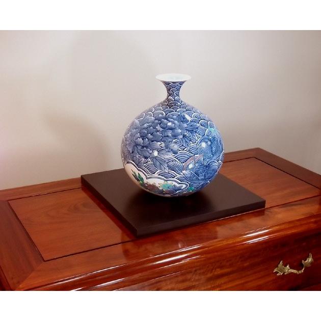 【中古品 】 染錦青海波鴛鴦牡丹絵花瓶｜有田焼 陶芸作家　藤井錦彩作 【EIM1930860081】(68640円)