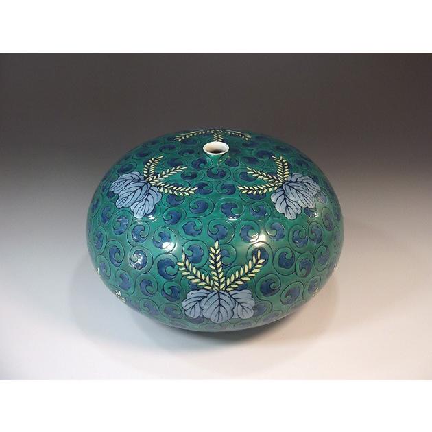 有田焼伝統工芸・総手描き 色鍋島様式唐草文様桐絵飾り花瓶 陶芸作家 藤井錦彩 作 色鍋島様式唐草桐絵花瓶｜有田焼 陶芸作家 藤井錦彩作 : 有田焼 藤井錦