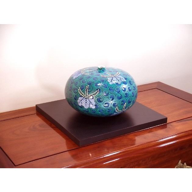 有田焼伝統工芸・総手描き 色鍋島様式唐草文様桐絵飾り花瓶 陶芸作家 藤井錦彩 作 色鍋島様式唐草桐絵花瓶｜有田焼 陶芸作家 藤井錦彩作 : 有田焼 藤井錦