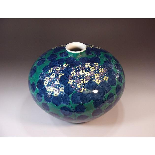 色鍋島様式紫陽花絵花瓶｜有田焼 陶芸作家　藤井錦彩作
