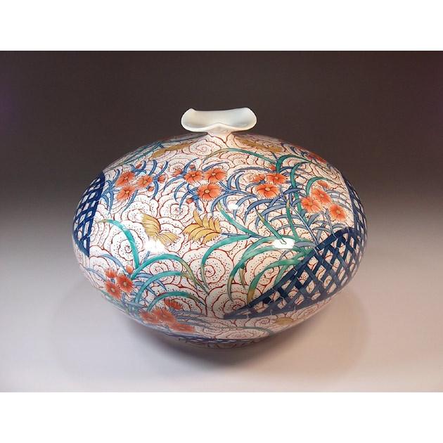 日展作家　伝統工芸作家　藤井朱明 作　「朝日」 花瓶　花入　壺　共箱あり 日展作家 伝統工芸作家 藤井朱明 作 「朝日」 花瓶 花入 壺 共