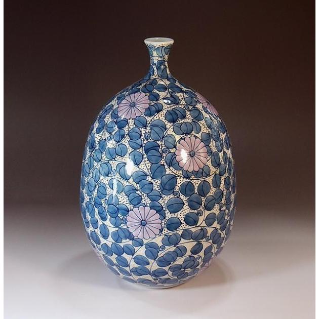染錦金彩菊唐草文様花瓶｜有田焼 陶芸作家　藤井錦彩作