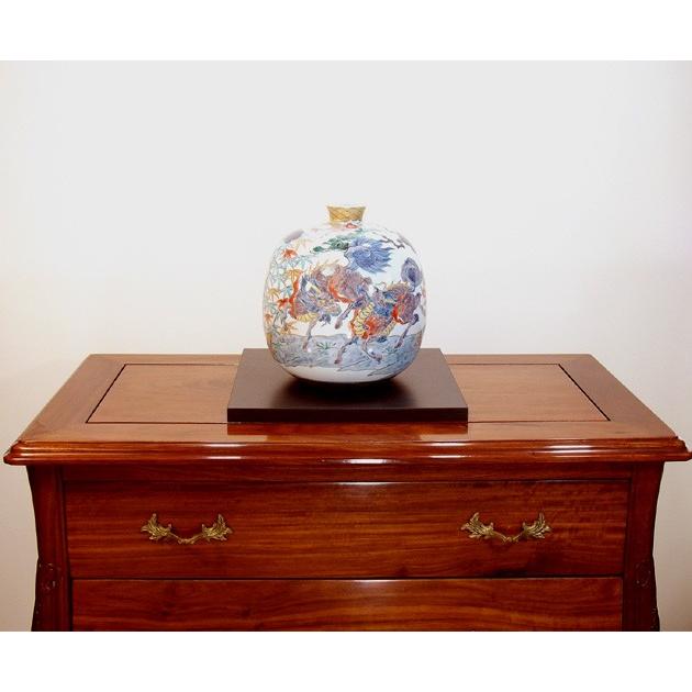 古伊万里様式染錦金彩松竹梅麒麟絵花瓶｜有田焼 陶芸作家　藤井錦彩作_2