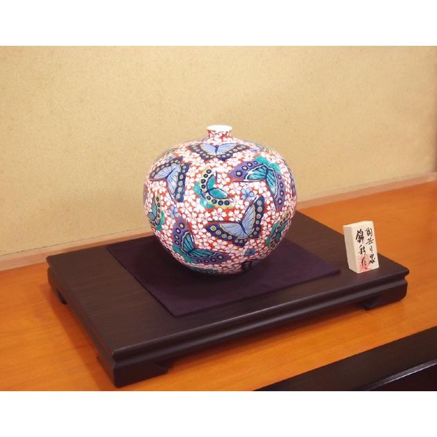 有田焼　藤井錦彩　伝統工芸作家　染錦花絵　花瓶　花入り 有田焼 藤井錦彩 伝統工芸作家 染錦花絵 花瓶 花入り 有田焼 陶芸家