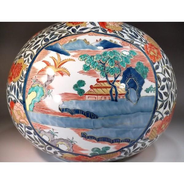 有田焼　金彩色絵　古伊万里写し　四方瓶 四方徳利　花入れ　インテリア　オブジェ 有田焼 古伊万里様式牡丹唐草割花篭絵飾り沈香壺｜陶芸作家 藤井錦彩