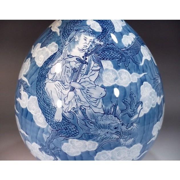有田焼 染付龍絵花瓶｜陶芸作家 藤井錦彩 作 : 有田焼 藤井錦彩窯