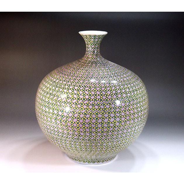 有田焼 色鍋島様式小梅文様花瓶｜陶芸作家 藤井錦彩 作 : 有田焼 藤井