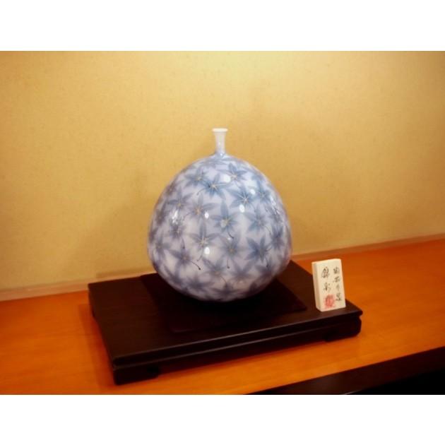 有田焼 金彩和紙染楓文様花瓶｜陶芸作家　藤井錦彩 作_3