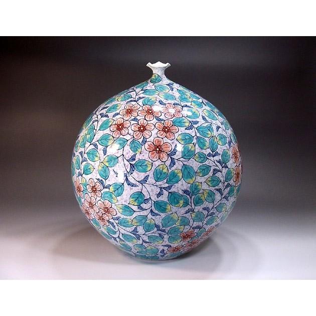 有田焼 色鍋島様式吹墨花唐草文様花瓶｜陶芸作家　藤井錦彩 作