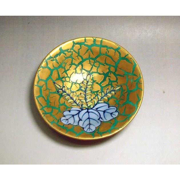 染錦緑地黄金桐絵盃｜有田焼 陶芸家　藤井錦彩 作_1