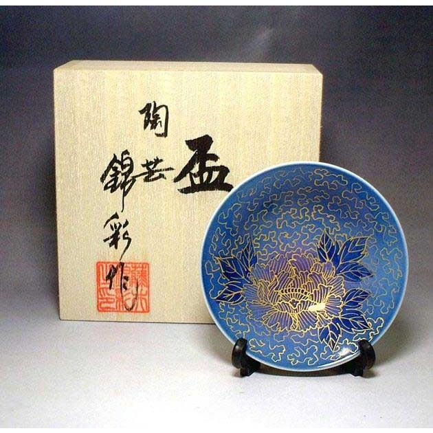 染錦金彩釉裏紅牡丹絵盃｜有田焼 陶芸家　藤井錦彩 作