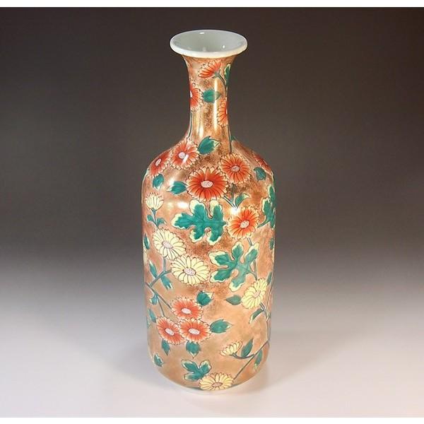 有田焼 藤井錦彩 作 染錦菊絵 花瓶 箱入り 有田焼 藤井錦彩 作 染錦菊絵 花瓶 箱入り 有田焼 陶芸家 藤井錦彩