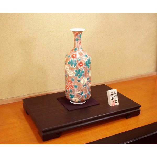 有田焼 藤井錦彩 作 染錦菊絵 花瓶 箱入り 有田焼 陶芸家 藤井錦彩作】有田焼美術品 染錦金彩江戸文様飾り