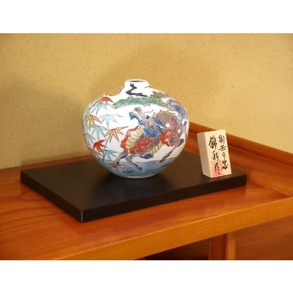 有田焼 古伊万里様式染錦金彩松竹梅麒麟絵花瓶|陶芸作家 藤井錦 有田焼 古伊万里様式染錦金彩松竹梅麒麟絵花瓶|陶芸作家 藤井錦