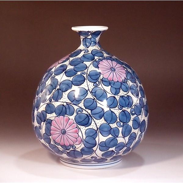 有田焼 染錦金彩菊唐草文様花瓶｜陶芸作家 藤井錦彩 作 : 有田焼 藤井 
