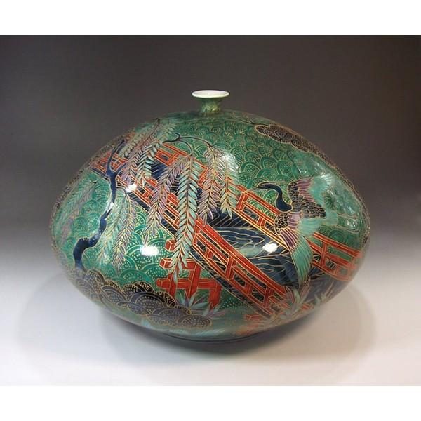 超歓迎 有田焼 金欄手様式青海波江戸文様花瓶 陶芸作家 藤井錦彩 作 好評 Www Simon Page Com