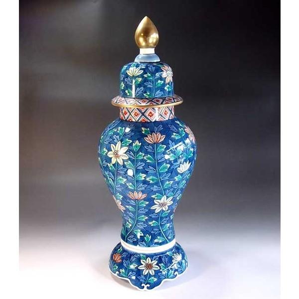 有田焼　染錦金彩鉄線花絵飾り沈香壺｜陶芸作家　藤井錦彩 作