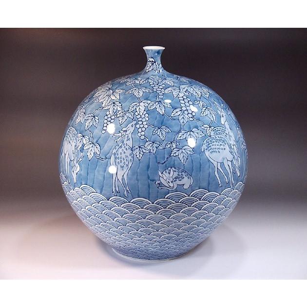 藤井錦彩 花瓶 花器 フラワーベース ブルー グリーン 【公式通販】