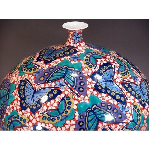 色鍋島様式桜絵花瓶｜有田焼 陶芸作家 藤井錦彩作 : 有田焼 藤井錦彩窯