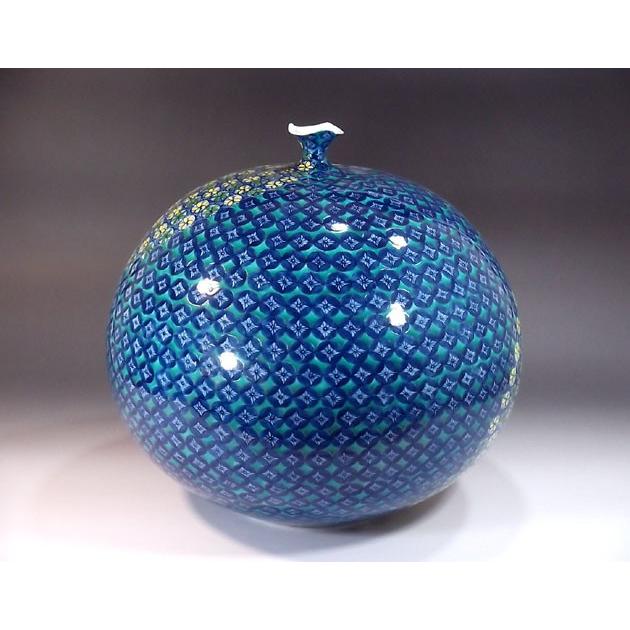 有田焼染め錦紋様小花散らし花瓶錦彩作 有田焼 染錦小花文様花瓶｜陶芸