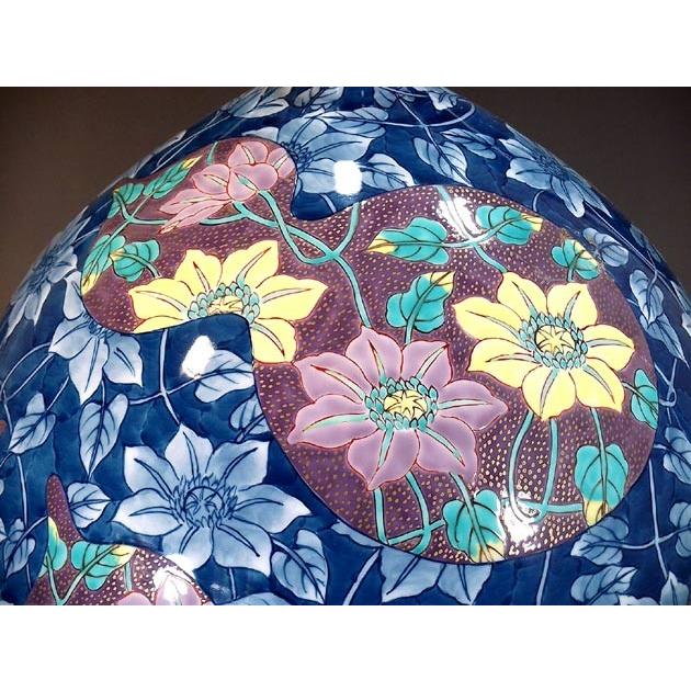 色鍋島様式金彩瓢箪割鉄線花絵花瓶｜有田焼 陶芸作家 藤井錦彩作