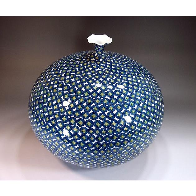 金欄手様式金彩七宝文様花瓶｜有田焼 陶芸作家 藤井錦彩作 : 有田焼