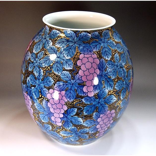 藤井朱明 壺 飾り壺 花器 日展人気作家 有田焼 天目梅と鶴首おぼろ月花瓶 藤井朱明 壺 飾り壺 花器 日展人気作家 有田焼 天目梅と鶴首