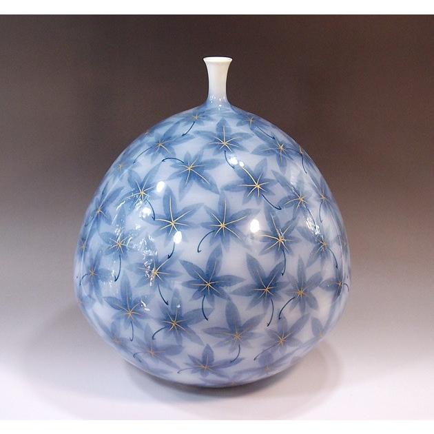 金彩和紙染楓文様花瓶｜有田焼 陶芸作家　藤井錦彩作