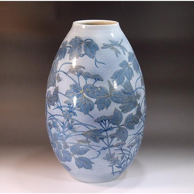 和紙染金彩草花文様花瓶｜有田焼 陶芸作家　藤井錦彩作