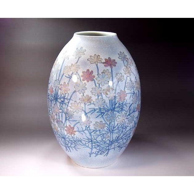和紙染金彩コスモス絵花瓶｜有田焼 陶芸作家　藤井錦彩作