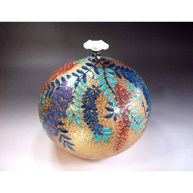 ￼黄金藤絵　　藤井錦￼彩作品 黄金藤絵花瓶｜有田焼 陶芸作家 藤井錦彩作 : 有田焼 藤井錦彩窯