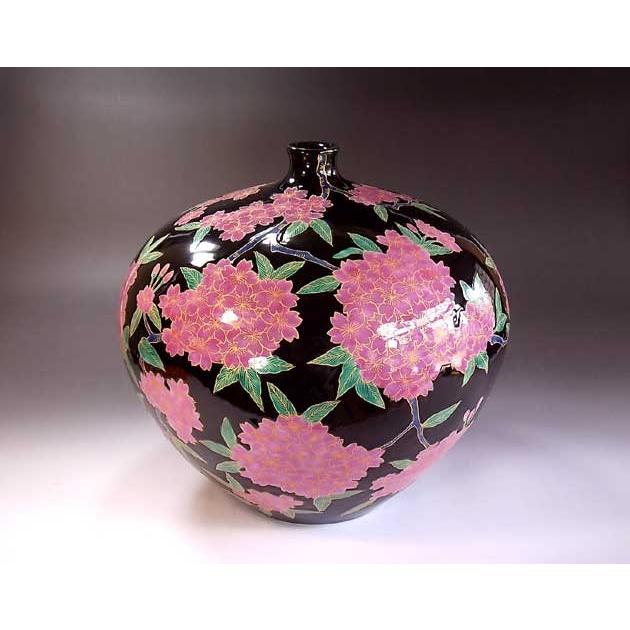 金欄手様式天目釉桜絵花瓶｜有田焼 陶芸作家 藤井錦彩作 【公式通販】